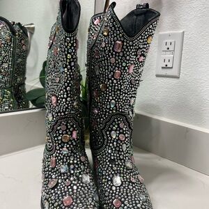 Crystal Embellished Ankle Boots